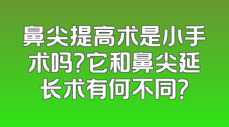 鼻尖提高术是小手术吗？它和鼻尖延长术有何不同？