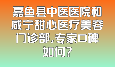 嘉鱼县中医医院和咸宁甜心医疗美容门诊部，专家口碑如何？