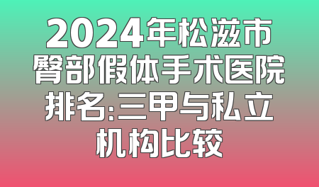 2024年松滋市臀部假体手术医院排名：三甲与私立机构比较