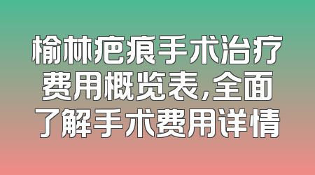 榆林疤痕手术治疗费用概览表，全面了解手术费用详情