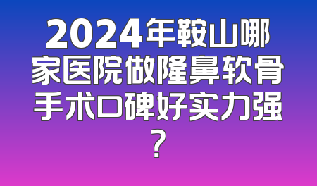 2024年鞍山哪家医院做隆鼻软骨手术口碑好实力强？