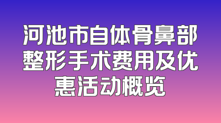 河池市自体骨鼻部整形手术费用及优惠活动概览
