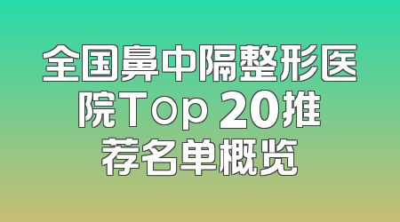 全国鼻中隔整形医院Top 20推荐名单概览