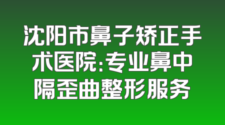 沈阳市鼻子矫正手术医院：专业鼻中隔歪曲整形服务