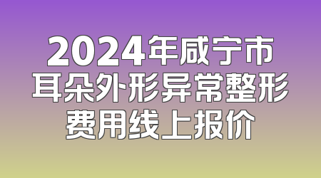 2024年咸宁市耳朵外形异常整形费用线上报价
