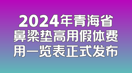 2024年青海省鼻梁垫高用假体费用一览表正式发布