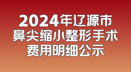 2024年辽源市鼻尖缩小整形手术费用明细公示