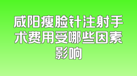 咸阳瘦脸针注射手术费用受哪些因素影响