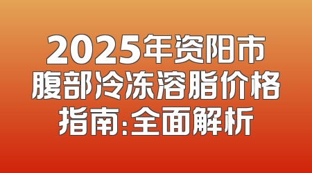 2025年资阳市腹部冷冻溶脂价格指南：全面解析