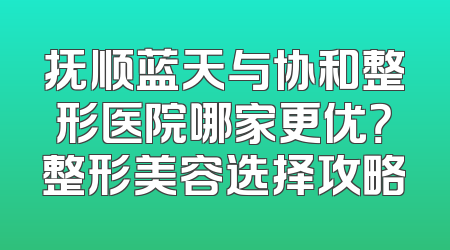 抚顺蓝天与协和整形医院哪家更优？整形美容选择攻略