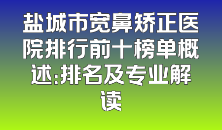 盐城市宽鼻矫正医院排行前十榜单概述：排名及专业解读