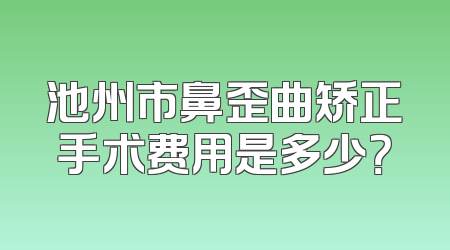 池州市鼻歪曲矫正手术费用是多少？