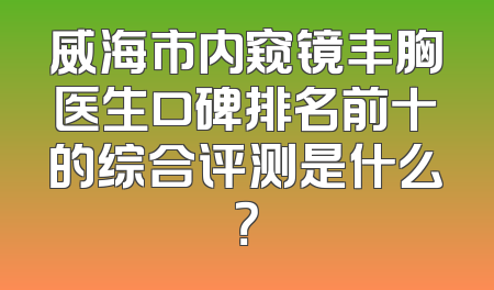 威海市内窥镜丰胸医生口碑排名前十的综合评测是什么？