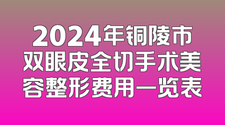 2024年铜陵市双眼皮全切手术美容整形费用一览表