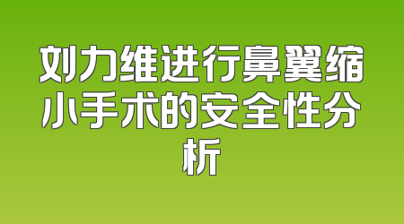 刘力维进行鼻翼缩小手术的安全性分析