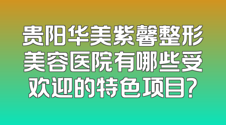贵阳华美紫馨整形美容医院有哪些受欢迎的特色项目？