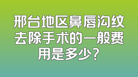 邢台地区鼻唇沟纹去除手术的一般费用是多少？