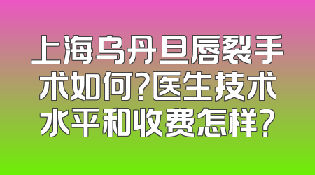 上海乌丹旦唇裂手术如何？医生技术水平和收费怎样？