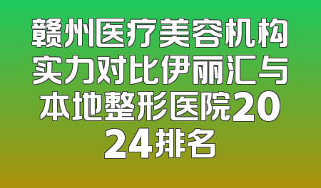 赣州医疗美容机构实力对比伊丽汇与本地整形医院2024排名