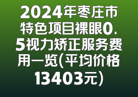2024年枣庄市特色项目裸眼0.5视力矫正服务费用一览（平均价格13403元）