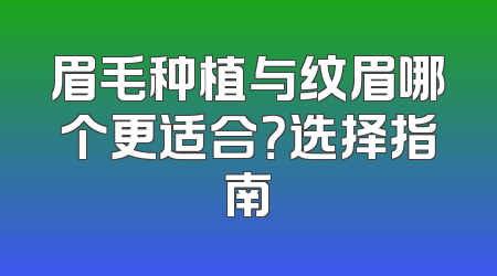 眉毛种植与纹眉哪个更适合？选择指南