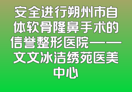 安全进行朔州市自体软骨隆鼻手术的信誉整形医院——文文冰洁绣苑医美中心
