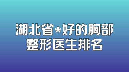 湖北省*好的胸部整形医生排名