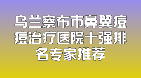 乌兰察布市鼻翼痘痘治疗医院十强排名专家推荐