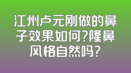 江州卢元刚做的鼻子效果如何？隆鼻风格自然吗？