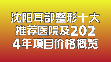 沈阳耳部整形十大推荐医院及2024年项目价格概览
