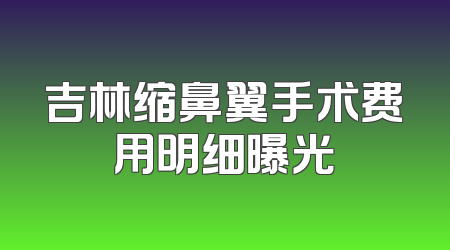 吉林缩鼻翼手术费用明细曝光