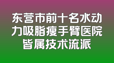 东营市前十名水动力吸脂瘦手臂医院皆属技术流派