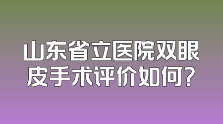 山东省立医院双眼皮手术评价如何？
