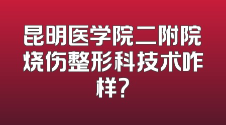 昆明医学院二附院烧伤整形科技术咋样？