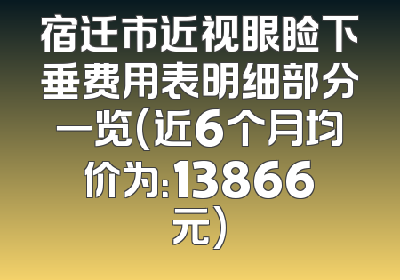 宿迁市近视眼睑下垂费用表明细部分一览(近6个月均价为：13866元)