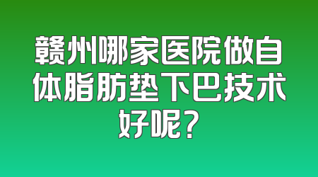 赣州哪家医院做自体脂肪垫下巴技术好呢？