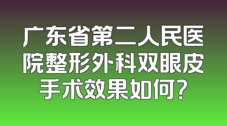 广东省第二人民医院整形外科双眼皮手术效果如何？