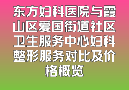 东方妇科医院与霞山区爱国街道社区卫生服务中心妇科整形服务对比及价格概览