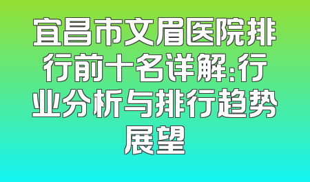 宜昌市文眉医院排行前十名详解：行业分析与排行趋势展望