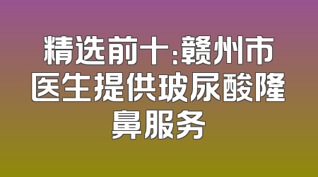 精选前十：赣州市医生提供玻尿酸隆鼻服务