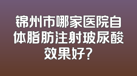 锦州市哪家医院自体脂肪注射玻尿酸效果好？