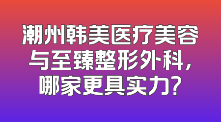 潮州韩美医疗美容与至臻整形外科，哪家更具实力？