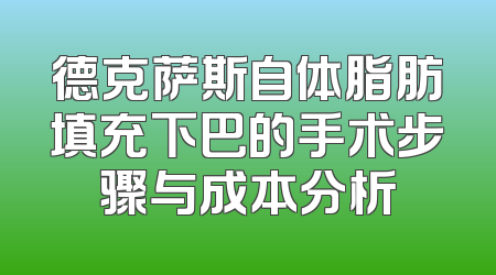 德克萨斯自体脂肪填充下巴的手术步骤与成本分析
