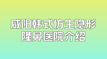 咸阳韩式仿生隐形隆鼻医院介绍