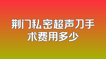 荆门私密超声刀手术费用多少