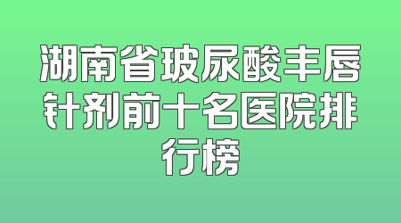 湖南省玻尿酸丰唇针剂前十名医院排行榜