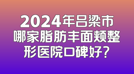 2024年吕梁市哪家脂肪丰面颊整形医院口碑好？