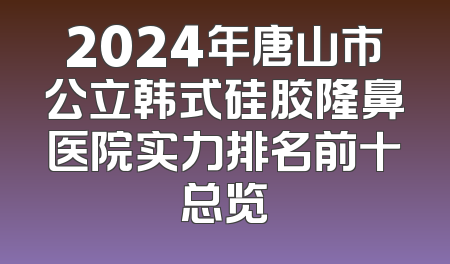 2024年唐山市公立韩式硅胶隆鼻医院实力排名前十总览