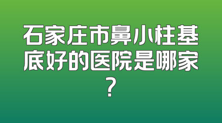 石家庄市鼻小柱基底好的医院是哪家？