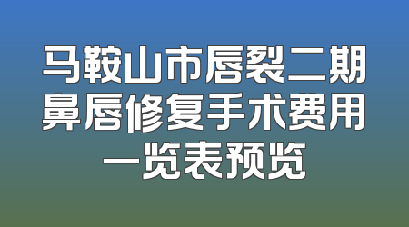 马鞍山市唇裂二期鼻唇修复手术费用一览表预览